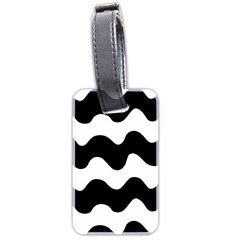 Lokki Cotton White Black Waves Luggage Tags (two Sides) by Mariart