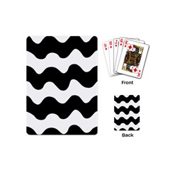 Lokki Cotton White Black Waves Playing Cards (mini)  by Mariart