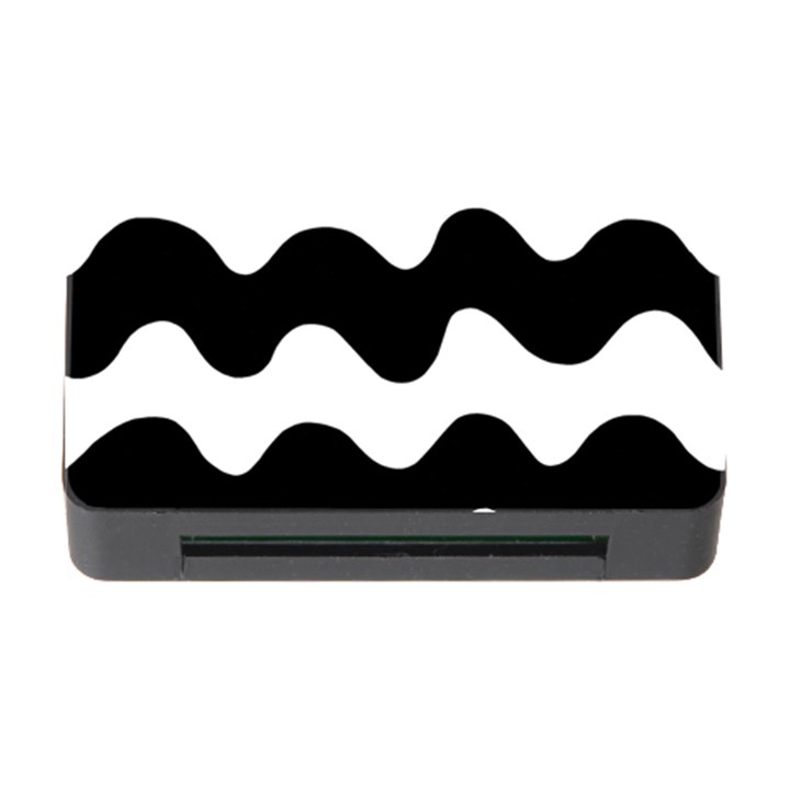 Lokki Cotton White Black Waves Memory Card Reader with CF