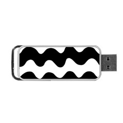 Lokki Cotton White Black Waves Portable Usb Flash (two Sides) by Mariart