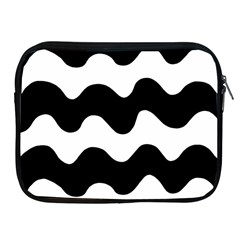 Lokki Cotton White Black Waves Apple Ipad 2/3/4 Zipper Cases by Mariart