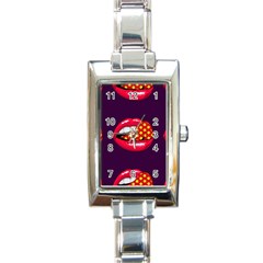 Lip Vector Hipster Example Image Star Sexy Purple Red Rectangle Italian Charm Watch