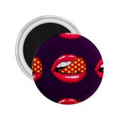 Lip Vector Hipster Example Image Star Sexy Purple Red 2 25  Magnets by Mariart