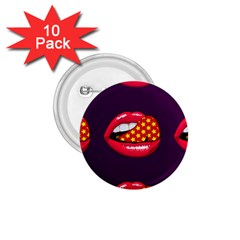 Lip Vector Hipster Example Image Star Sexy Purple Red 1 75  Buttons (10 Pack) by Mariart