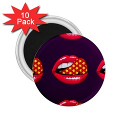 Lip Vector Hipster Example Image Star Sexy Purple Red 2 25  Magnets (10 Pack)  by Mariart