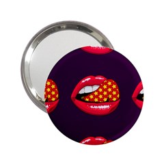 Lip Vector Hipster Example Image Star Sexy Purple Red 2 25  Handbag Mirrors