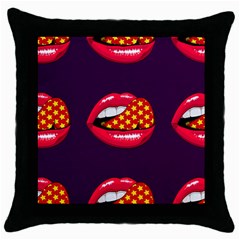 Lip Vector Hipster Example Image Star Sexy Purple Red Throw Pillow Case (black) by Mariart