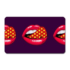 Lip Vector Hipster Example Image Star Sexy Purple Red Magnet (rectangular)