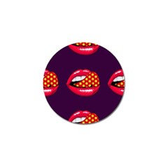 Lip Vector Hipster Example Image Star Sexy Purple Red Golf Ball Marker by Mariart