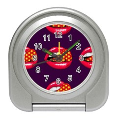 Lip Vector Hipster Example Image Star Sexy Purple Red Travel Alarm Clocks