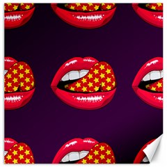 Lip Vector Hipster Example Image Star Sexy Purple Red Canvas 20  X 20  