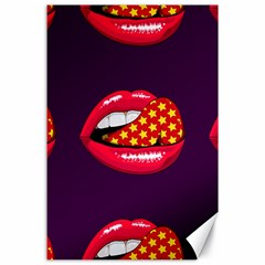 Lip Vector Hipster Example Image Star Sexy Purple Red Canvas 24  X 36  by Mariart