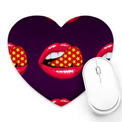 Lip Vector Hipster Example Image Star Sexy Purple Red Heart Mousepads by Mariart