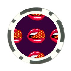 Lip Vector Hipster Example Image Star Sexy Purple Red Poker Chip Card Guard by Mariart