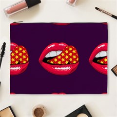 Lip Vector Hipster Example Image Star Sexy Purple Red Cosmetic Bag (xl)