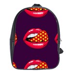 Lip Vector Hipster Example Image Star Sexy Purple Red School Bags(Large)  Front