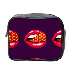 Lip Vector Hipster Example Image Star Sexy Purple Red Mini Toiletries Bag 2-side by Mariart