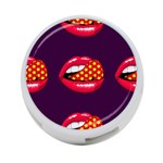 Lip Vector Hipster Example Image Star Sexy Purple Red 4-Port USB Hub (One Side) Front