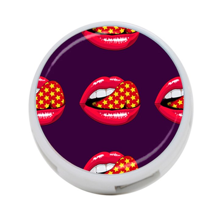 Lip Vector Hipster Example Image Star Sexy Purple Red 4-Port USB Hub (One Side)