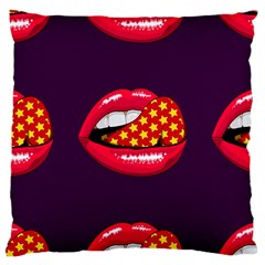 Lip Vector Hipster Example Image Star Sexy Purple Red Large Cushion Case (one Side) by Mariart