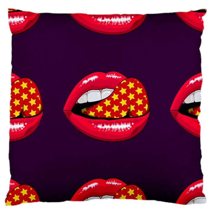 Lip Vector Hipster Example Image Star Sexy Purple Red Large Cushion Case (One Side)