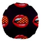 Lip Vector Hipster Example Image Star Sexy Purple Red Large 18  Premium Round Cushions Front