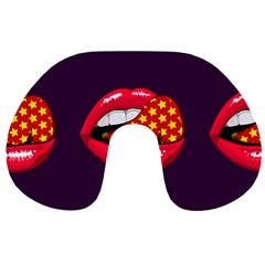 Lip Vector Hipster Example Image Star Sexy Purple Red Travel Neck Pillows by Mariart