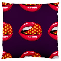 Lip Vector Hipster Example Image Star Sexy Purple Red Large Flano Cushion Case (two Sides) by Mariart