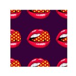 Lip Vector Hipster Example Image Star Sexy Purple Red Small Satin Scarf (Square) Front