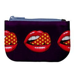 Lip Vector Hipster Example Image Star Sexy Purple Red Large Coin Purse by Mariart