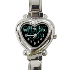 Opening Soon Sign Heart Italian Charm Watch