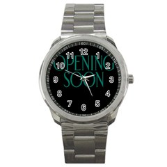 Opening Soon Sign Sport Metal Watch