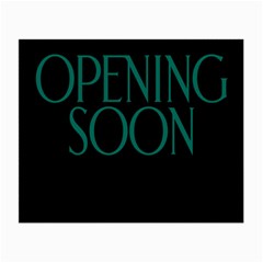 Opening Soon Sign Small Glasses Cloth (2-side) by Mariart