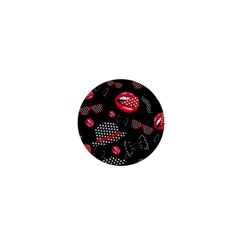 Lip Hat Vector Hipster Example Image Star Sexy Black Red 1  Mini Magnets