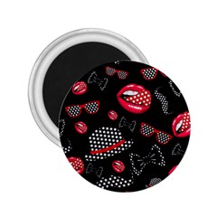 Lip Hat Vector Hipster Example Image Star Sexy Black Red 2 25  Magnets by Mariart