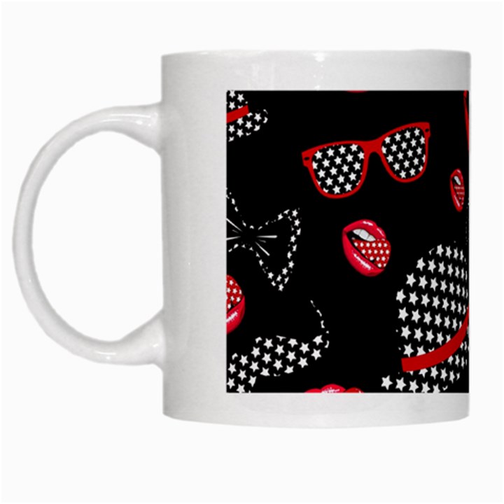 Lip Hat Vector Hipster Example Image Star Sexy Black Red White Mugs