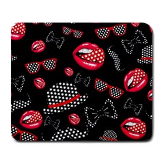 Lip Hat Vector Hipster Example Image Star Sexy Black Red Large Mousepads by Mariart