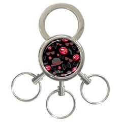 Lip Hat Vector Hipster Example Image Star Sexy Black Red 3-ring Key Chains by Mariart