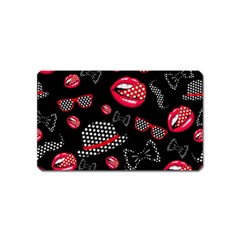 Lip Hat Vector Hipster Example Image Star Sexy Black Red Magnet (name Card) by Mariart