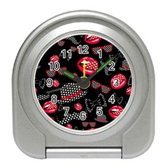 Lip Hat Vector Hipster Example Image Star Sexy Black Red Travel Alarm Clocks