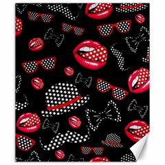 Lip Hat Vector Hipster Example Image Star Sexy Black Red Canvas 20  X 24   by Mariart