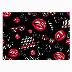 Lip Hat Vector Hipster Example Image Star Sexy Black Red Large Glasses Cloth (2-side) by Mariart