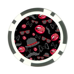 Lip Hat Vector Hipster Example Image Star Sexy Black Red Poker Chip Card Guard by Mariart