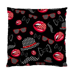 Lip Hat Vector Hipster Example Image Star Sexy Black Red Standard Cushion Case (two Sides) by Mariart