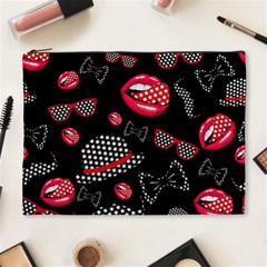 Lip Hat Vector Hipster Example Image Star Sexy Black Red Cosmetic Bag (xl) by Mariart