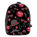 Lip Hat Vector Hipster Example Image Star Sexy Black Red School Bags(Large)  Front