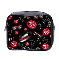 Lip Hat Vector Hipster Example Image Star Sexy Black Red Mini Toiletries Bag 2-side by Mariart