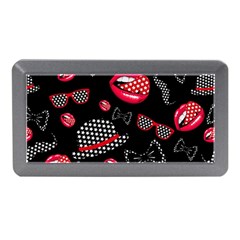 Lip Hat Vector Hipster Example Image Star Sexy Black Red Memory Card Reader (mini) by Mariart