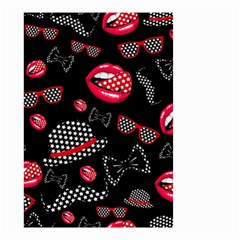 Lip Hat Vector Hipster Example Image Star Sexy Black Red Small Garden Flag (two Sides) by Mariart