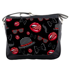 Lip Hat Vector Hipster Example Image Star Sexy Black Red Messenger Bags by Mariart